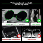 Triple Car Cup Holder Expander Attachable Tray with Adjustable Base and Large Bottles