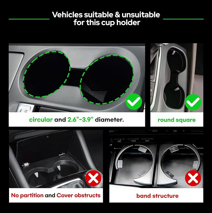 Triple Car Cup Holder Expander Attachable 2 Tray with Adjustable Base and Large Bottles