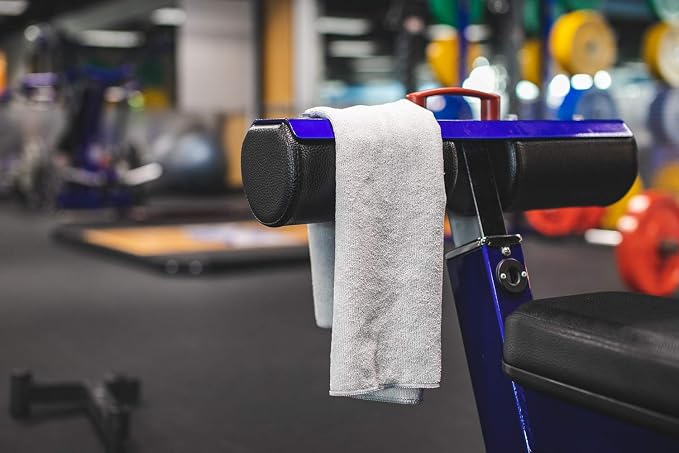 Sport & Workout Towel - Gym, Exercise, Fitness, Spa, Ultra Soft, Super Absorbent, Fast Drying Premium Microfiber, 320gsm, 16in x 27in (3-Pack) (Ice Grey)