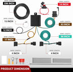 4 Pin Trailer Wiring Harness Kit 56329 Vehicle Custom for 2004 2005 2006 2007 2008 2009 2010 2011 2012 Ford Escape Edge Freestar Mazda Tribute Mercury Mariner Lincoln MKX