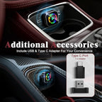 Wireless CarPlay Adapter, 2026 Upgraded Wired to Wireless for Apple CarPlay & Android Auto, Mini USB Design Car Play Adapter with Type-C Extension, Plug and Play, Stable Connection & No Latency