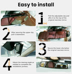 Rear View Mirror, 16 Inch Chrome Anti-glare Universal Panoramic Convex Car Interior Rear View Mirrors Clip on Big Wide Angle Rearview Mirror Extender to Blind Spot for Pickup Trucks Van