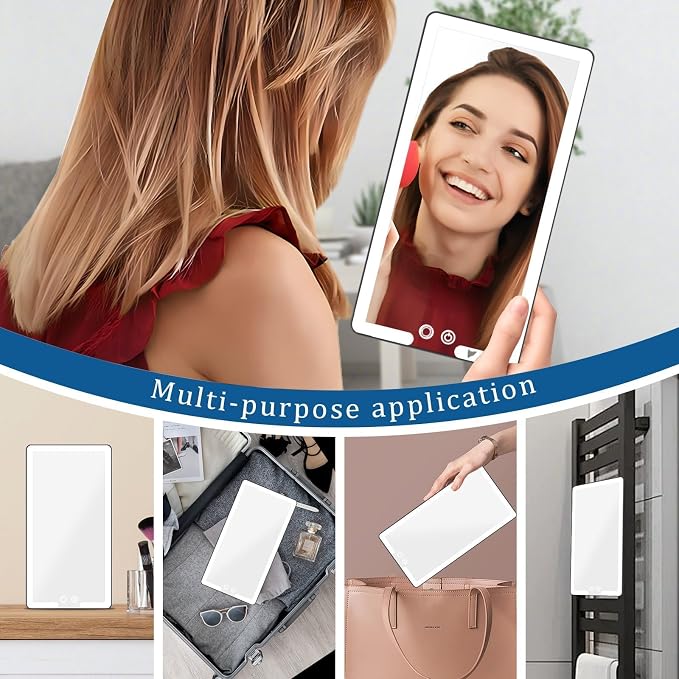Led Sun Visor Vanity Mirror,Upgraded Large Car Mirrors with Lights,Dimmable Light up Vanity Makeup Mirror for Car,Rechargeable Universal Rear View Visor Mirrors (White)