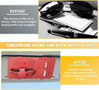 Car Sun Visor Organizer, Multifunctional Visor Storage Pouch with Sunglasses Holder & Card Sleeve Pocket, Auto Interior Organizer Pocket Bag for Pens Cards Documents, Universal Fit (Red)