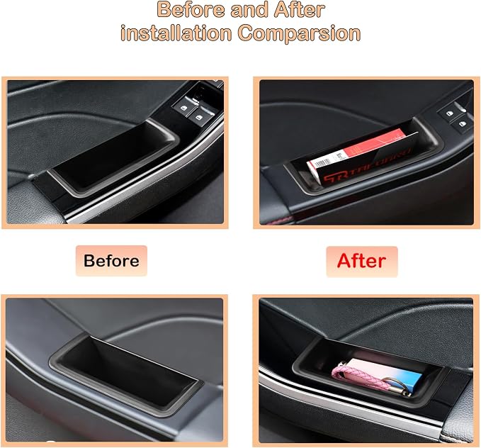 Front Row Door Handle Organizer for Ford Escape 2020-2024 2025 2026 Accessories, Escape Door Storage Pocket Insert Tray on The Driver and Front Passenger Side (2 Pcs)
