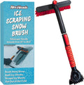 Ice Scraper for Car Windshield with Snow Brush - Telescopic Handle to 28" - Brush End to Clear Snow, Chisel Side for Frost, Claw Side for ICY Chunks