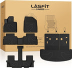 Floor Mats & Backrest Mats & Cargo Mat for Kia Telluride 2025 2024 2023 2022 2021 2020, All Weather TPE Custom Fit Floor Liners with Full Set Car Mats & Trunk Mats Accessories, Black