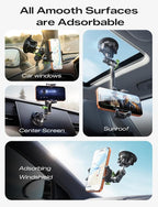 Car Phone Holder, Ultra-Durable Mteal Phone Holders for Your Car, 360° Rotation Cell Phone Car Mount for Windshield, Suction Cup Car Phone Mount for iPhone Samsung All Smartphone
