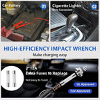 Electric Car Jack kit 5 Ton 12V Electric Floor Jack Lift for Vehicle, Electric Hydraulic Jack Auto Repair Tool Set with Built-in Inflator and Impact Wrench for SUV Sedan Truck Tire Change Blue