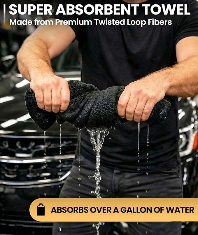 Car Drying Towel - (1300 GSM) XL Drying Towels Car Detailing - Car Microfiber Towel (36"x24") Microfiber Drying Towels for Cars Towels Drying, Car Wash Towels, Ultra Absorbent - Grey & Blue