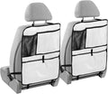 White Car Seat Organizer for Kids Backseat Kick Mat with Adjustable Strap Backseat Protector for Cars Vehicle SUV 1 Pcs