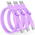 Car CarPlay Cable for iPhone 17, 16, 15 USB C Charger Cord, 3-Pack 3FT USB A to USB C Charging Cable for Apple iPhone 17/17 Pro/Air/16e/16/15 Pro Max/Plus Cord, for iPad Pro/Air,Purple