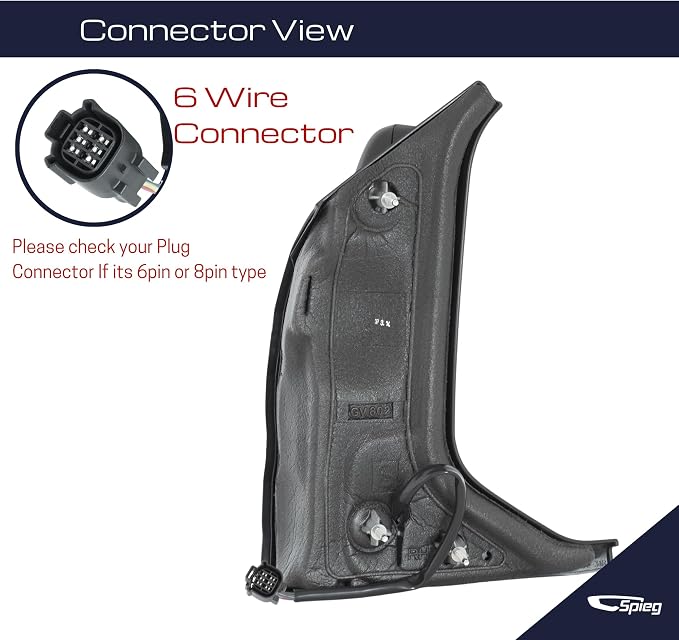 Passenger Side Mirror for 2015-2019 Ford Transit 150 250 350 Cargo Van Power Adj Heated Turn Signal Manual Fold Short Arm | Textured Black 6 Pins Right FO1321552