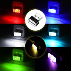 7 PCS USB LED Car Interior Atmosphere Lamp, Portable Mini LED Night Light, Plug-in USB Interface Trunk Ambient Lighting Kit, Universal Interior Accessories for Most Vehicles (MultiColour)
