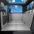 Back Seat Extender for Dogs 57 * 28.7 in, Upgraded Sofa Leather Dog Car Seat Cover for Back Seat, Foldable in the Car, Hard PVC Panels Bottom Support to 330 lbs, for Full Size Truck/SUV