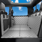 Back Seat Extender for Dogs 57 * 28.7 in, Upgraded Sofa Leather Dog Car Seat Cover for Back Seat, Foldable in the Car, Hard PVC Panels Bottom Support to 330 lbs, for Full Size Truck/SUV