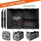 Trunk Organizer for Car, 72L Collapsible Waterproof Car Organizers and Storage, Car Accessories for Women and Men, Multi-Compartment Storage Organizer for SUV, Cow Print