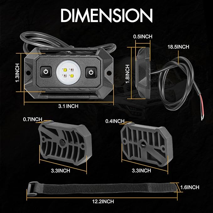 UTV Dome Light, 12v UTV LED Interior Dome Lights Universal Roll Bar Mount Led Lights Utility Roll Cage Map Light for UTV ATV Polaris Ranger RZR Can-Am SXS Golf Cart Cab - White/Red