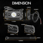 UTV Dome Light, 12v UTV LED Interior Dome Lights Universal Roll Bar Mount Led Lights Utility Roll Cage Map Light for UTV ATV Polaris Ranger RZR Can-Am SXS Golf Cart Cab - White/Red