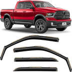 Voron Glass in-Channel Extra Durable Rain Guards for Ram 1500 Classic 2019-2024 Crew Cab, Window Deflectors, Vent Window Visors, 4 Pieces - 201232