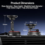 for MagSafe Car Mount [2-Axis Design] Nano Adhesive Gel + Suction Cup Magnetic Phone Holder for Dashboard & Windshield, 360° Adjustable for iPhone 17 16 15 14 13 12 11, Samsung, Carbon Fiber