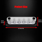6 x M10 (3/8") Studs Power Distribution Block Bus Bar 12V, 7" HD 300A Marine BusBar Battery Distribution Block W/Cover for Car Boat Solar (Black)