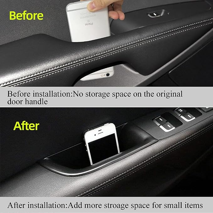 Front Row Door Organizer Grab Tray Compatible with Kia Sorento 2016 2017 2018 2019 2020 ABS Tray Armrest Phone Container Handle Pocket Insert Glove Pallet