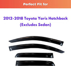 KPY Rain Guards Fit for 2012-2018 Toyota Yaris Hatchback, Out-Channel Window Visors Vent Wind Deflectors 4PC, Car Accessories for 12-18 Yaris Hatchback (Excludes Sedan)