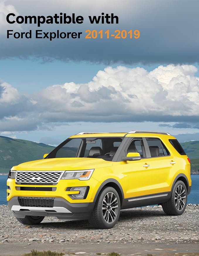 in-Channel Window Rain Guards for Ford Explorer 2011-2019 Rain Guards Extra Durable Side Window Deflectors Visors Vent Visors Vent Shades Exterior Car Accessories-4pcs