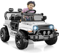 12V Ride on Toys with Parent Remote Control, Toddler Electric Car with Spring Suspension, LED Lights & Music Player - Safe Battery Car for Kids, Easy to Assemble, White