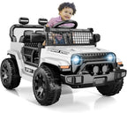 12V Ride on Toys with Parent Remote Control, Toddler Electric Car with Spring Suspension, LED Lights & Music Player - Safe Battery Car for Kids, Easy to Assemble, White