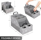 Car Seat Organizer- Backseat Car Organizer with 12 Storages Compartments and 2 Cup Holders, Organizers and Storage, Front Seat for Travel Kids,Gray