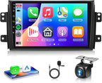 5Ghz WiFi Android 15 Car Stereo for Suzuki SX4 2006-2013 with Wireless Carplay Android Auto, 9 Inch Touch Screen Android Radio Support GPS/Bluetooth/FM/SWC/Backup Camera 2G+64G