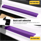 4 PCS Car Door Sill Protectors, Anti Scratch Carbon Fiber Auto Threshold Cover Strips, Decorative Door Entry Edge Scuff Sticker Universal for Most Vehicles, Car Accessories (Purple 3D)