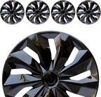 Hubcap Wheel Covers Hub Caps 15 Inch Set of 4 Black Universal Wheel Rim Cover R15 Stylish Car Decor Wheel Covers for Toyota Camry Nissan Mazda (black-04-TT, 15 inch)
