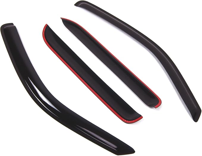 Outside Mount Window Vent Visors Rain Guards Compatible with Mazda Tribute 2001-2007 | Side Window Wind Deflectors Rain Shields | Black Tinted, 4 Pcs Set, BGWV-317