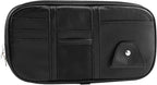Car Sun Visor Organizer, Sunglass Holder and Storage Pocket, Card Cash Pouch with Multi-Pocket Net Zipper, Case Bag for License Pen Key, Auto Accessories for Truck, SUV, Van (Black)