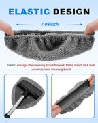 5 Pack Microfiber Windshield Cleaning Pads, Replacement Heads Cover for Windshield Cleaner Tools, Cleaning Tool Bonnets Fits Window Reach Tool, Washable & Reusable Handle Not Included (Grey)
