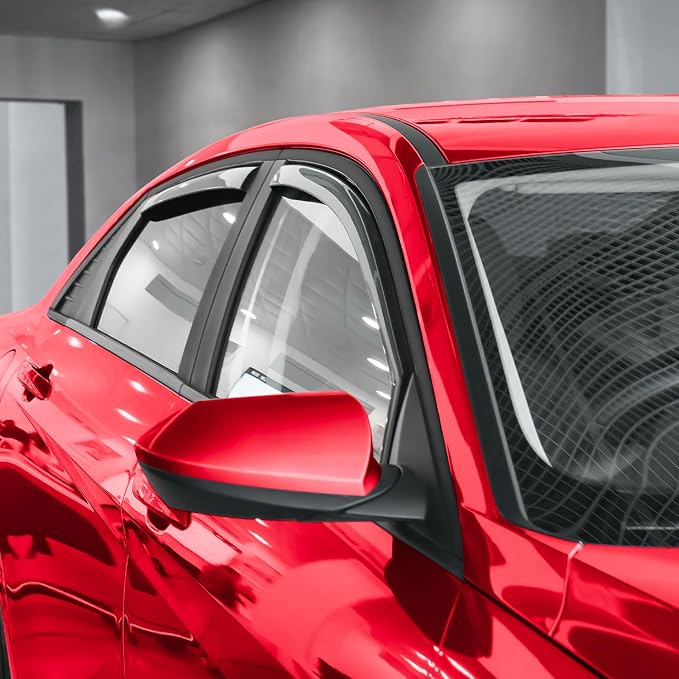 Voron Glass in-Channel Extra Durable Rain Guards for Hyundai Elantra 2021-2026, Window Deflectors, Vent Window Visors, 4 Pieces - 220225