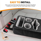 Back Seat Cup Holder for Car, Truck Bed Organizer, Car Truck Boat Organizer, Couch Cup Holder Expander Tray Holds Fit for Coffee Drink Food Snacks Remote with Side Pockets
