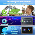 Car Play,Wireless Portable with Apple CarPlay and Android Auto Screen for Car,7" HD Touch Screen Car Stereo with Mirror Link,Backup Camera,Bluetooth5.2,GPS Navigation,AUX,FM for All Vehicles