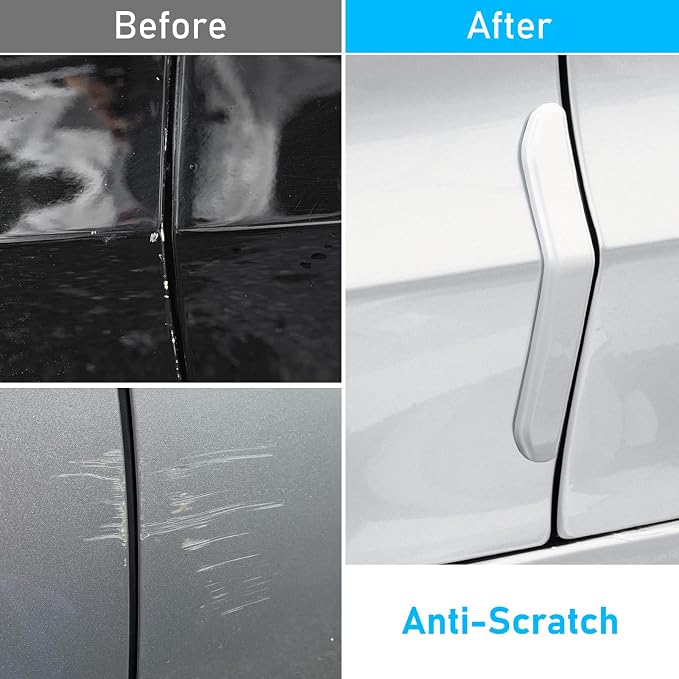 Compatible with Tesla Model 3 Door Edge Guards Protector,4 Pcs White Car Door Anti-Collision Strips for Model 3 2017 2018 2019 2020 2021 2022 2023 Scratch Guard Model 3 Door Protector Strip