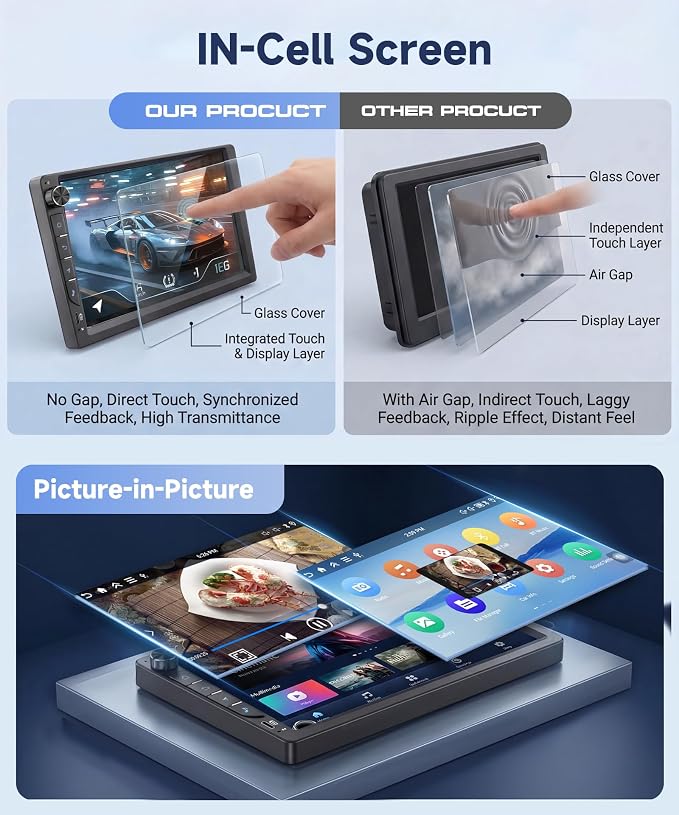 4G+64G Android Car Stereo for VW Volkswagen Beetle 2004-2010, 9'' 1280x720 Incell Screen with Physical Buttons, Wireless Carplay Android Auto GPS Bluetooth FM RDS EQ WiFi Type-C Backup Camera