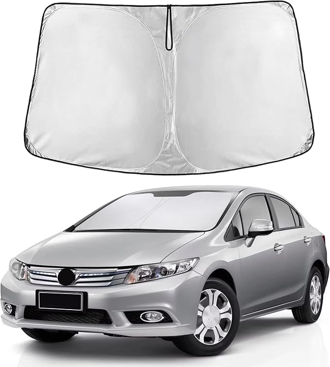 Windshield Sunshade Compatible for Honda Civic 2006-2009 2010 2011, Sun Visor for Front Windshield & Window Sun Shade Cover, UV Heat Blocker & Protector, Car Accessories