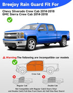 in-Channel Extra Durable Rain Guards Fit for 2014-2018 Chevy Chevrolet Silverado/GMC Sierra Crew Cab Truck,Vent Window Visors, Window Deflector, Vent Shades Car Accessories -4 pcs