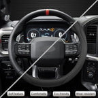 Customized Auto Car Steering Wheel Cover for Ford F-150, F-250, F-350, Expedition (Black)