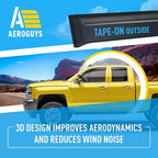 Extra Durable Window Deflectors Tape-On Window Visors Rain Guards Fit for Chevrolet (Chevy) Silverado 1500 2014-2018 Double Cab, Sun Visors, Wind Vent for Shades, Exterior Car Accessories- 4pcs.AG0019