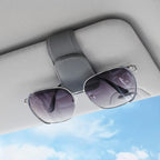 Sunglass Holder for Car Visor Sunglasses Clip Magnetic Leather Glasses Eyeglass Holder Auto Interior Accessories Universal for SUV Pickup Truck -Gray