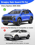 in-Channel Rain Guards Fit for Chevy Equinox 2025 2026,Window Rain Guards for Chevrolet Equinox 25 26,Visors Vent Visors Window Deflector Vent Shades Car Accessories -4 pcs