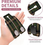 Car Seat Back Storage Hook, Funny Car Purse Hook, Cute Vehicle Storage Organizer for Purses Handbags Brown Green Plaid